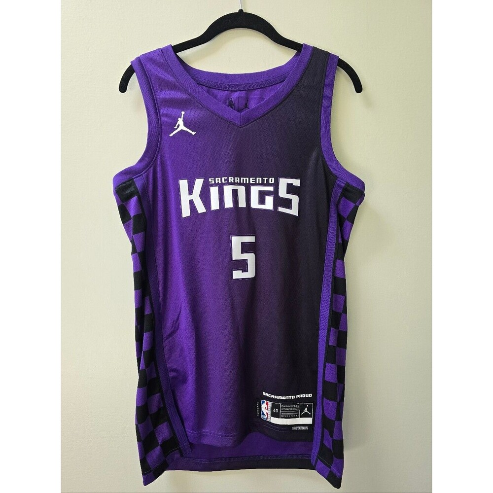 Brand New Sacramento Kings Purple and Black #5 Basketball Jersey